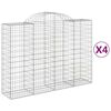 vidaXL Paniers &agrave; gabions arqu&eacute;s 4 pcs 200x50x140/160 cm Fer galvanis&eacute;