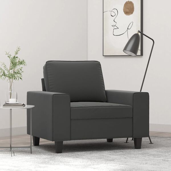 vidaXL Fauteuil gris foncé 60 cm tissu microfibre