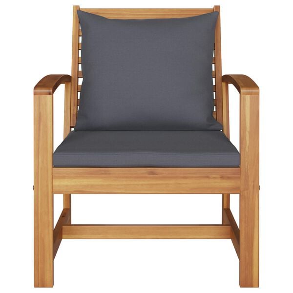 vidaXL Chaise avec coussin 2 pcs Brun et gris fonc&eacute; 110 x 65 x 76.5 cm