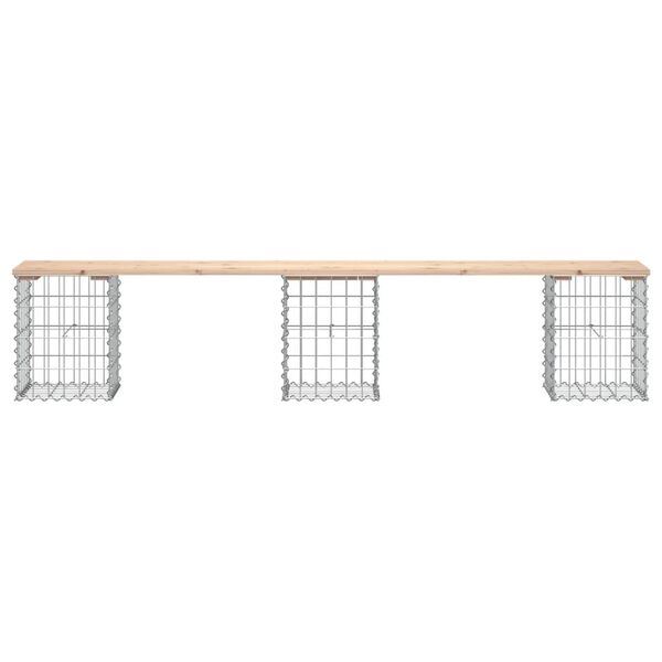vidaXL Banc de jardin design de gabion 203x31x42 cm bois massif de pin