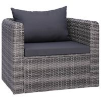 vidaXL Chaise de jardin avec coussin et oreiller Résine tressée Gris