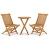 vidaXL Ensemble &agrave; manger de jardin 3 pcs Bois de teck massif