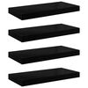 vidaXL &Eacute;tag&egrave;re murale flottante 4 pcs Noir brillant 50x23x3,8 cm MDF