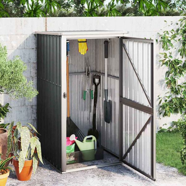vidaXL Abri &agrave; outils de jardin anthracite 88x89x161 cm acier galvanis&eacute;