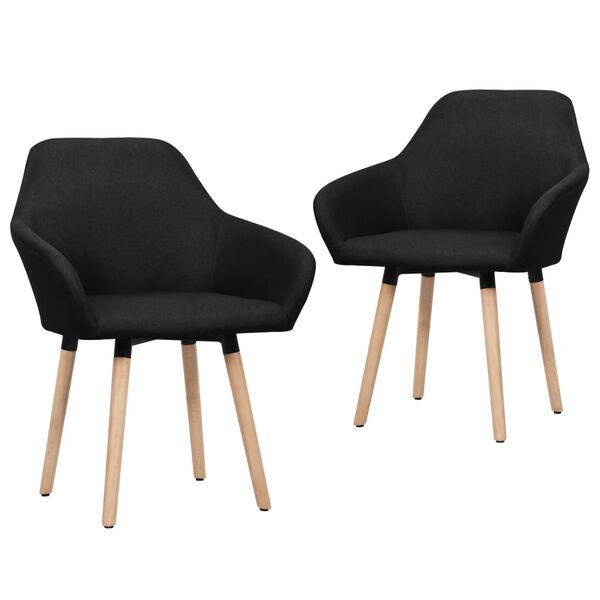 vidaXL Chaises à manger lot de 2 noir tissu