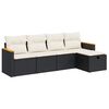 vidaXL Salon de jardin 5 pcs avec coussins noir r&eacute;sine tress&eacute;e