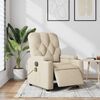 vidaXL Fauteuil inclinable de massage &eacute;lectrique cr&egrave;me tissu