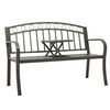 vidaXL Banc de jardin avec une table 125 cm acier gris