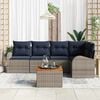 vidaXL Ensemble de canap&eacute; de jardin avec coussin 6 pcs Gris polyrotin