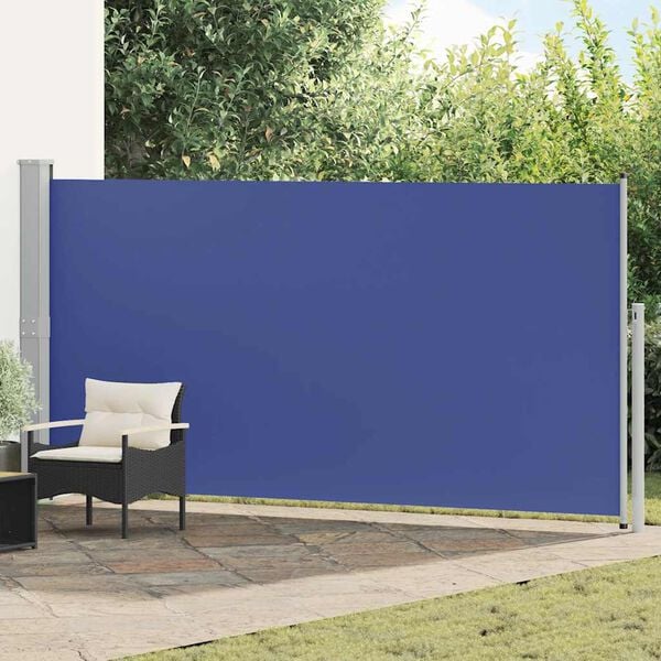 vidaXL Auvent lat&eacute;ral r&eacute;tractable 160 x 500 cm Bleu