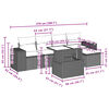 vidaXL Salon de jardin 6 pcs avec coussins noir r&eacute;sine tress&eacute;e