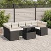 vidaXL Salon de jardin 8 pcs avec coussins noir r&eacute;sine tress&eacute;e