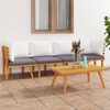 vidaXL Salon de jardin 4 pcs avec coussins Bois d'acacia solide
