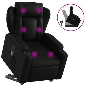 vidaXL Fauteuil inclinable de massage noir similicuir