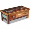 vidaXL Table basse &agrave; tiroirs Bois de r&eacute;cup&eacute;ration 90x45x35 cm