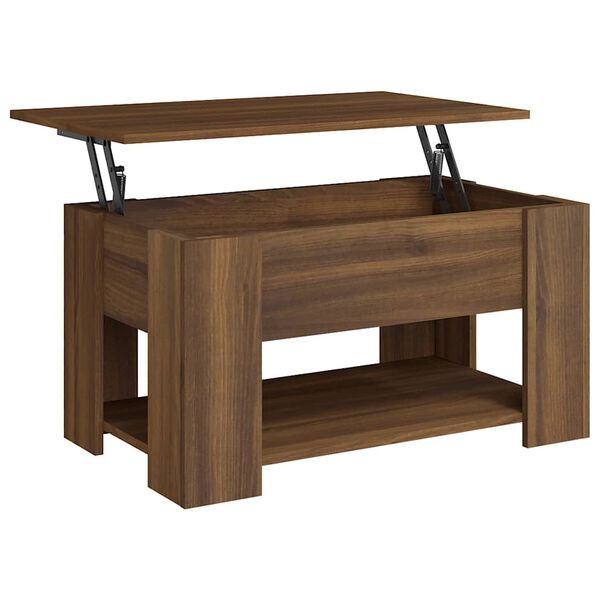 vidaXL Table basse Ch&ecirc;ne marron 79x49x41 cm Bois d'ing&eacute;nierie