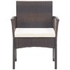 vidaXL Salon de jardin 4 pcs avec coussin R&eacute;sine tress&eacute;e Marron