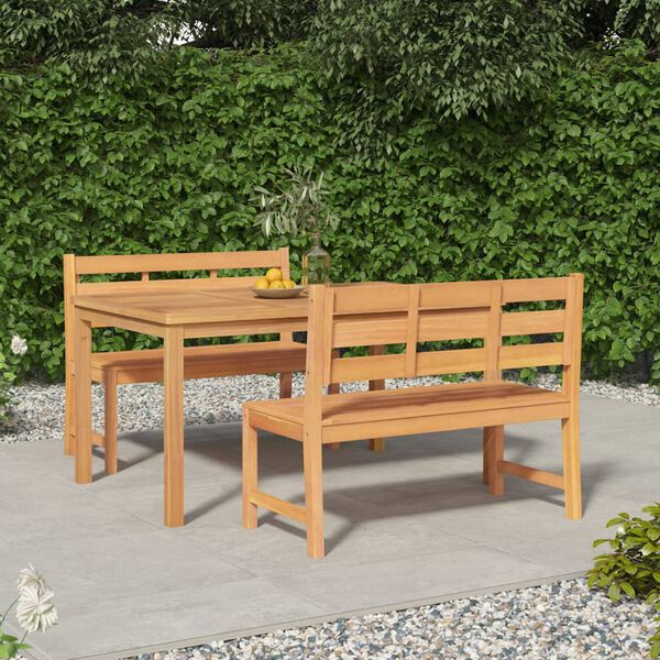 vidaXL Ensemble &agrave; manger de jardin 3 pcs Bois de teck massif