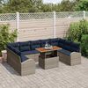 vidaXL Ensemble de canap&eacute; de jardin 10 pcs gris et bleu marine