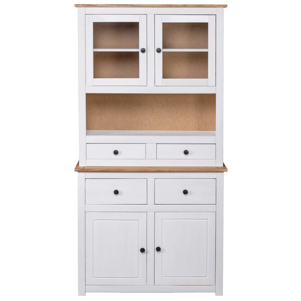 vidaXL Buffet haut Blanc 93x40,5x180 cm Pin Gamme Panama
