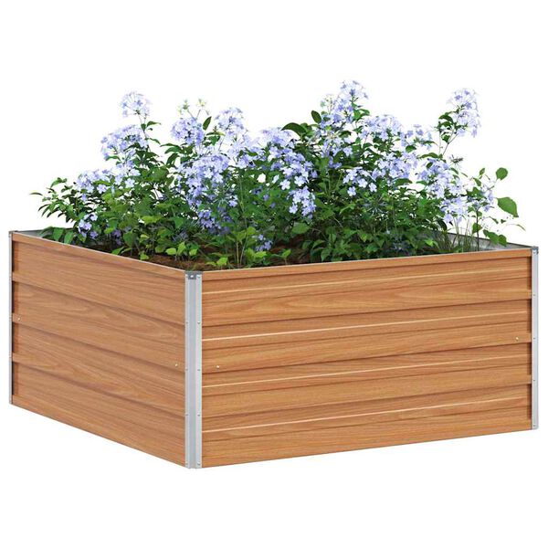 vidaXL Lit sur&eacute;lev&eacute; de jardin 100x100x45 cm Acier galvanis&eacute; Argent&eacute;