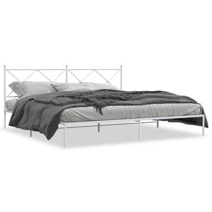vidaXL Cadre de lit métal sans matelas et tête de lit blanc 193x203 cm