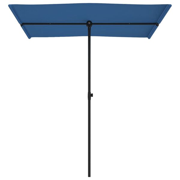 vidaXL Parasol de jardin avec mât en aluminium 180x110 cm Bleu azuré