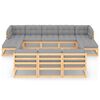 vidaXL Salon de jardin 10 pcs avec coussins Bois de pin massif