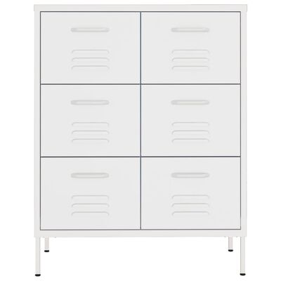 vidaXL Armoire à tiroirs Blanc 80x35x101,5 cm Acier