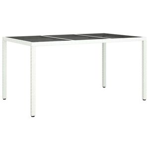 vidaXL Table de Jardin Blanc 150 x 90 x 75 cm polyrotin