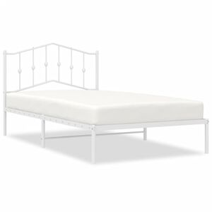 vidaXL Cadre de lit métal sans matelas et tête de lit blanc 100x200 cm