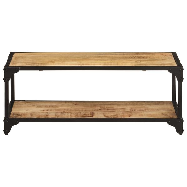 vidaXL Table basse 90x45x35 cm Bois de manguier massif brut