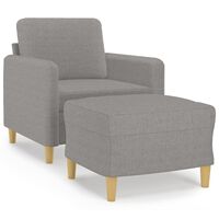 vidaXL Fauteuil avec repose-pied Gris clair 60 cm Tissu