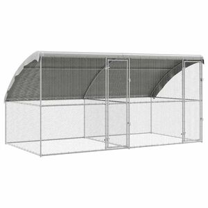 vidaXL Cage à poules Argent 400 x 200 x 198.5 cm Acier galvanisé