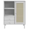 vidaXL Buffet SENJA aspect rotin blanc 90x40x112cm bois massif de pin