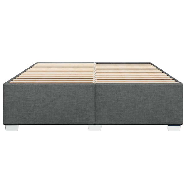 vidaXL Cadre de lit sans matelas gris foncé tissu
