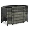 vidaXL Ensemble de bistro 3 pcs avec coussins R&eacute;sine tress&eacute;e Gris