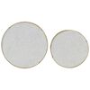vidaXL Ensemble de table basse 2 pcs Marbre Laiton et blanc