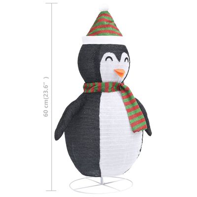 vidaXL Décoration de Noël pingouin à LED Tissu de luxe 60 cm