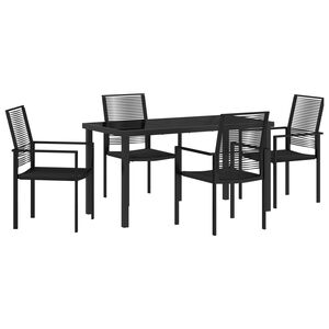 vidaXL Ensemble de salle &agrave; manger pour jardin 5 pcs Noir