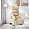 vidaXL Fauteuil inclinable de massage cr&egrave;me tissu