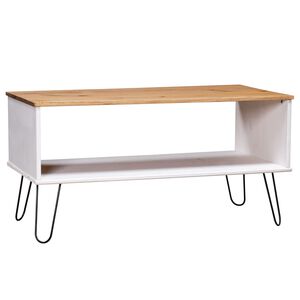 vidaXL Table basse New York blanc et naturel bois de pin massif