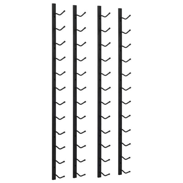 vidaXL Casiers à bouteilles mural pour 12 bouteilles 2 pcs noir fer