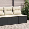 vidaXL Salon de jardin avec coussins 2 pcs noir r&eacute;sine tress&eacute;e acacia