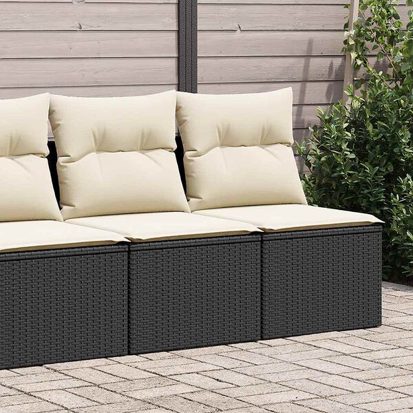 vidaXL Salon de jardin avec coussins 2 pcs noir r&eacute;sine tress&eacute;e acacia