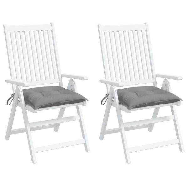 vidaXL Coussins de chaise lot de 2 gris 40x40x7 cm tissu oxford