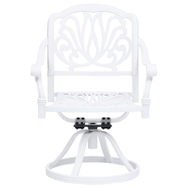 vidaXL Chaises pivotantes de jardin lot de 2 Aluminium coul&eacute; Blanc