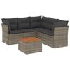 vidaXL Salon de jardin 6 pcs avec coussins gris r&eacute;sine tress&eacute;e