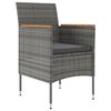 vidaXL Ensemble &agrave; manger de jardin et coussins 5pcs Gris/noir