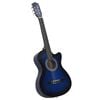 vidaXL Guitare découpée classique occidentale 6 cordes Bleu ombré 38"
